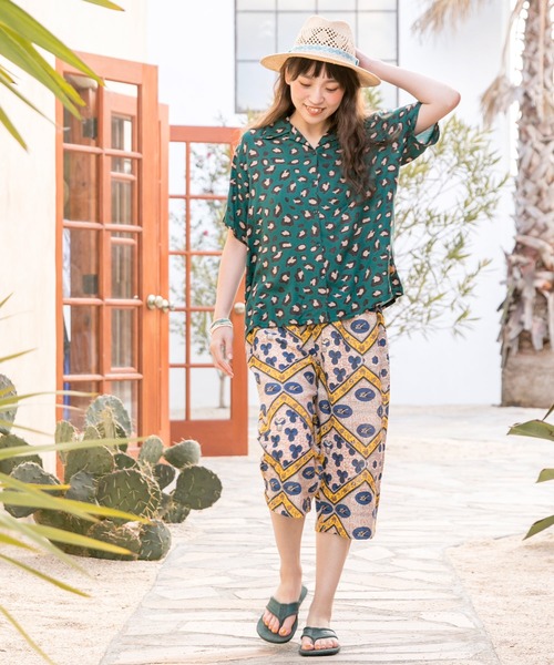 チャイハネ（チャイハネ）の「【チャイハネ】ジャングルシャツ（シャツ/ブラウス・レディース・ホワイト/ベージュ/ネイビー/ブラウン/グリーン/マスタード/グレー/カーキ/ライトブラウン・FREE）」の14枚目の写真