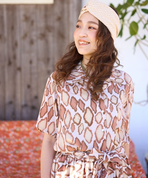 チャイハネ（チャイハネ）の「【チャイハネ】ジャングルシャツ（シャツ/ブラウス・レディース・ホワイト/ベージュ/ネイビー/ブラウン/グリーン/マスタード/グレー/カーキ/ライトブラウン・FREE）」の10枚目の写真