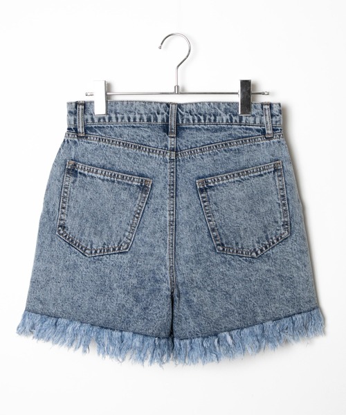 WEGO（ウィゴー）の「WEGO/フリンジショートパンツ（デニムパンツ・レディース・ブラック系その他/コバルトブルー・LARGE/MEDIUM/SMALL）」の3枚目の写真