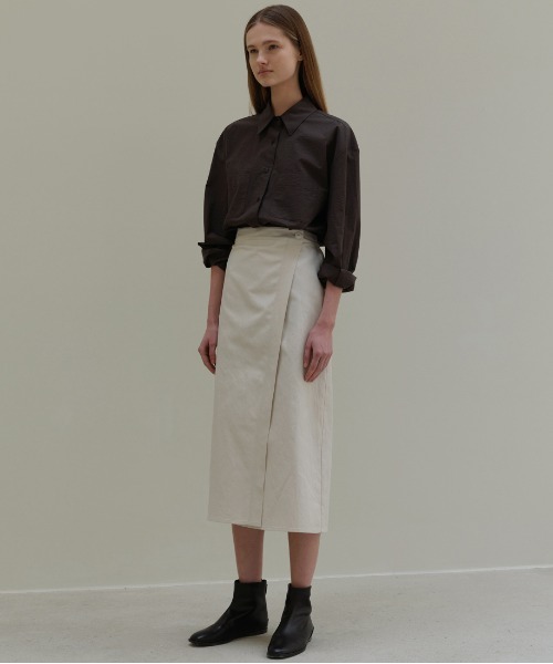 Moia(モイア)の「【Moia】WRAP SKIRT / モイア コットン リネン ラップ スカート(スカート・レディース・アイボリー・SMALL/MEDIUM)」の5枚目の写真