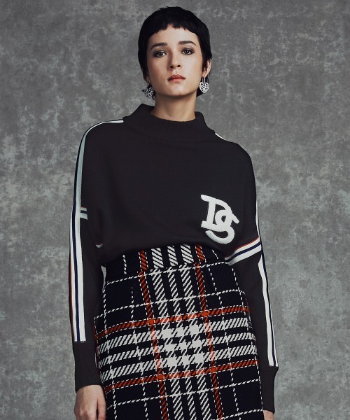 DOUBLE STANDARD CLOTHING（ダブルスタンダードクロージング）の「接結編みワッペンニット（ニット/セーター・レディース・ブラック/グレー/オレンジ・FREE）」の2枚目の写真