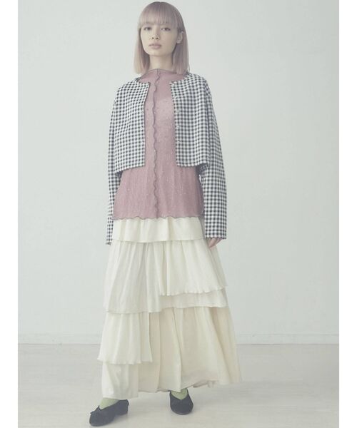 merry jenny（メリージェニー）の「ギンガムスナップカーディガン（カーディガン/ボレロ・レディース・ブラック/グリーン・FREE）」の9枚目の写真