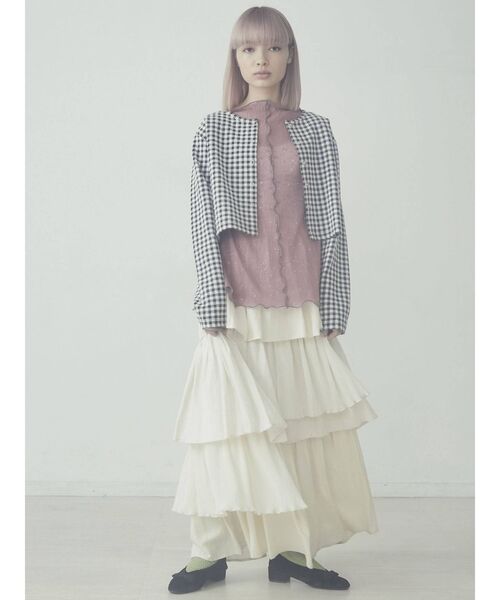 merry jenny（メリージェニー）の「ギンガムスナップカーディガン（カーディガン/ボレロ・レディース・ブラック/グリーン・FREE）」の10枚目の写真