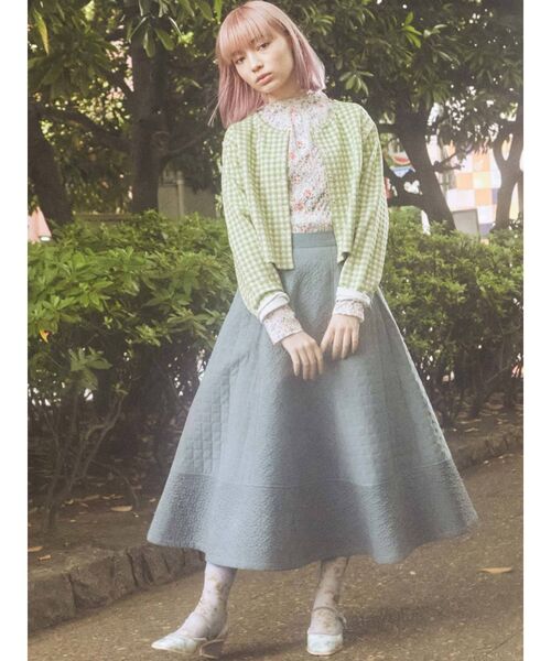 merry jenny（メリージェニー）の「ギンガムスナップカーディガン（カーディガン/ボレロ・レディース・ブラック/グリーン・FREE）」の16枚目の写真