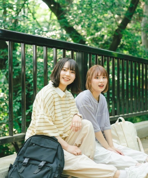 nemne store(ネンネストア)の「おひさまの香るボーダーラガーシャツ(Tシャツ/カットソー・レディース・カーキ/イエロー/モカ・フリー)」の7枚目の写真