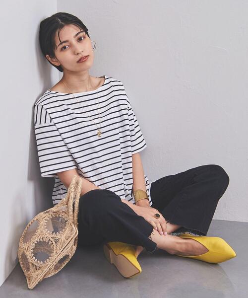 UNITED ARROWS（ユナイテッドアローズ）の「UWSC ボーダー ショートスリーブ カットソー◆（Tシャツ/カットソー・レディース・ブラック/イエロー/ロイヤルブルー・FREE）」の4枚目の写真