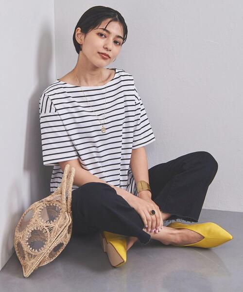 UNITED ARROWS（ユナイテッドアローズ）の「UWSC ボーダー ショートスリーブ カットソー◆（Tシャツ/カットソー・レディース・ブラック/イエロー/ロイヤルブルー・FREE）」の5枚目の写真