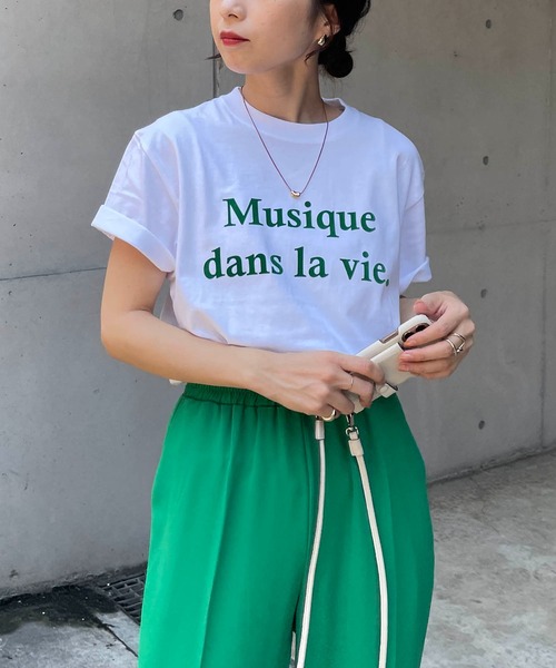 CAPRICIEUX LE'MAGE(カプリシューレマージュ)の「<新色追加>Musique Tシャツ(Tシャツ/カットソー・レディース・チャコールグレー/グレイッシュベージュ/ホワイト/ライトグレー/ホワイト系その他2・FREE)」の2枚目の写真