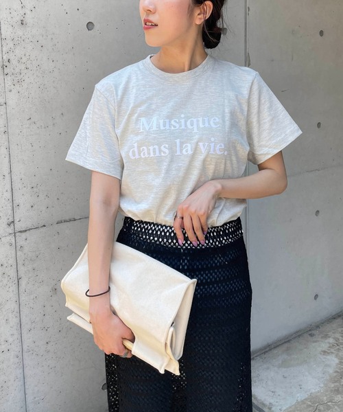 CAPRICIEUX LE'MAGE(カプリシューレマージュ)の「<新色追加>Musique Tシャツ(Tシャツ/カットソー・レディース・チャコールグレー/グレイッシュベージュ/ホワイト/ライトグレー/ホワイト系その他2・FREE)」の5枚目の写真