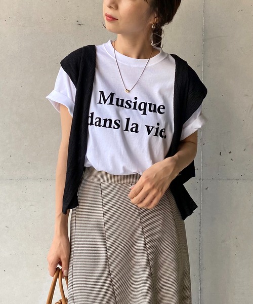 CAPRICIEUX LE'MAGE(カプリシューレマージュ)の「<新色追加>Musique Tシャツ(Tシャツ/カットソー・レディース・チャコールグレー/グレイッシュベージュ/ホワイト/ライトグレー/ホワイト系その他2・FREE)」の3枚目の写真