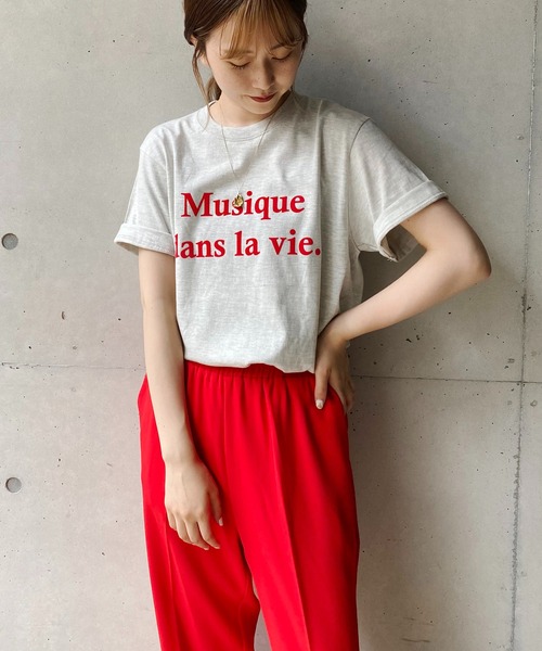 CAPRICIEUX LE'MAGE(カプリシューレマージュ)の「<新色追加>Musique Tシャツ(Tシャツ/カットソー・レディース・チャコールグレー/グレイッシュベージュ/ホワイト/ライトグレー/ホワイト系その他2・FREE)」の1枚目の写真