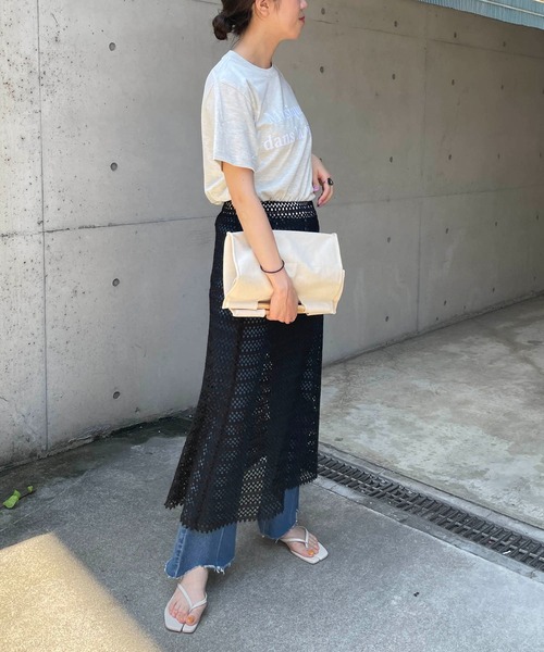 CAPRICIEUX LE'MAGE(カプリシューレマージュ)の「<新色追加>Musique Tシャツ(Tシャツ/カットソー・レディース・チャコールグレー/グレイッシュベージュ/ホワイト/ライトグレー/ホワイト系その他2・FREE)」の6枚目の写真