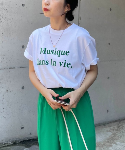 CAPRICIEUX LE'MAGE(カプリシューレマージュ)の「<新色追加>Musique Tシャツ(Tシャツ/カットソー・レディース・チャコールグレー/グレイッシュベージュ/ホワイト/ライトグレー/ホワイト系その他2・FREE)」の8枚目の写真