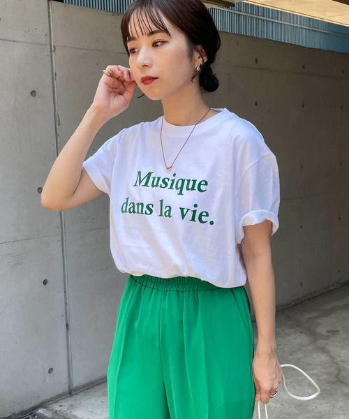 CAPRICIEUX LE'MAGE(カプリシューレマージュ)の「<新色追加>Musique Tシャツ(Tシャツ/カットソー・レディース・チャコールグレー/グレイッシュベージュ/ホワイト/ライトグレー/ホワイト系その他2・FREE)」の9枚目の写真