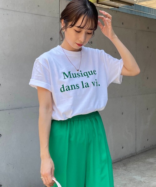 CAPRICIEUX LE'MAGE(カプリシューレマージュ)の「<新色追加>Musique Tシャツ(Tシャツ/カットソー・レディース・チャコールグレー/グレイッシュベージュ/ホワイト/ライトグレー/ホワイト系その他2・FREE)」の10枚目の写真