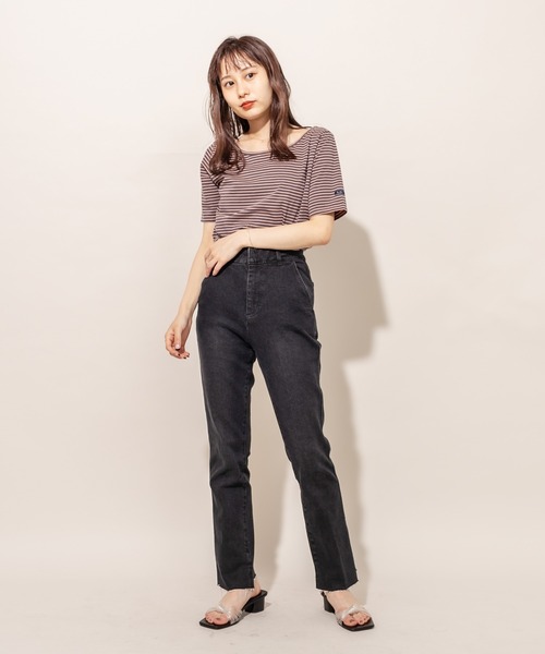 mline（エムライン）の「[mline] WEB限定 チビTシャツ（Tシャツ/カットソー・レディース・チャコールグレー/ブラック/オフホワイト/ピンク/ライム・FREE）」の7枚目の写真