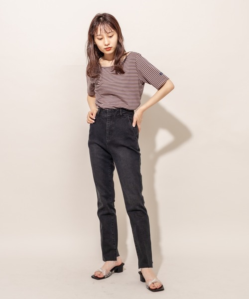 mline（エムライン）の「[mline] WEB限定 チビTシャツ（Tシャツ/カットソー・レディース・チャコールグレー/ブラック/オフホワイト/ピンク/ライム・FREE）」の8枚目の写真