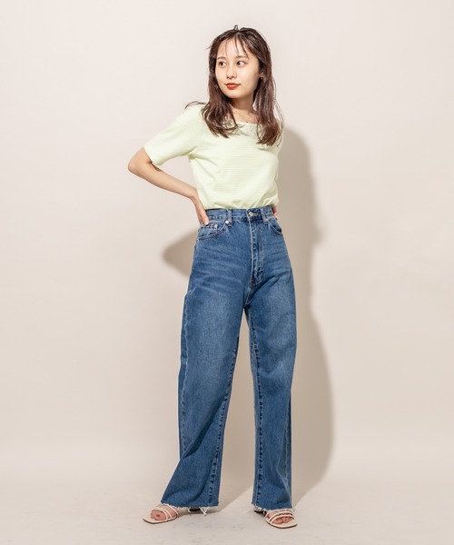 mline（エムライン）の「[mline] WEB限定 チビTシャツ（Tシャツ/カットソー・レディース・チャコールグレー/ブラック/オフホワイト/ピンク/ライム・FREE）」の11枚目の写真