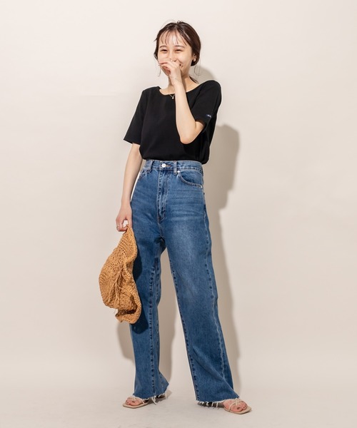 mline（エムライン）の「[mline] WEB限定 チビTシャツ（Tシャツ/カットソー・レディース・チャコールグレー/ブラック/オフホワイト/ピンク/ライム・FREE）」の18枚目の写真