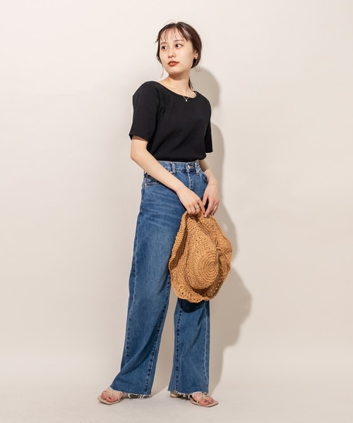 mline（エムライン）の「[mline] WEB限定 チビTシャツ（Tシャツ/カットソー・レディース・チャコールグレー/ブラック/オフホワイト/ピンク/ライム・FREE）」の19枚目の写真