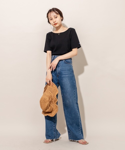 mline（エムライン）の「[mline] WEB限定 チビTシャツ（Tシャツ/カットソー・レディース・チャコールグレー/ブラック/オフホワイト/ピンク/ライム・FREE）」の20枚目の写真