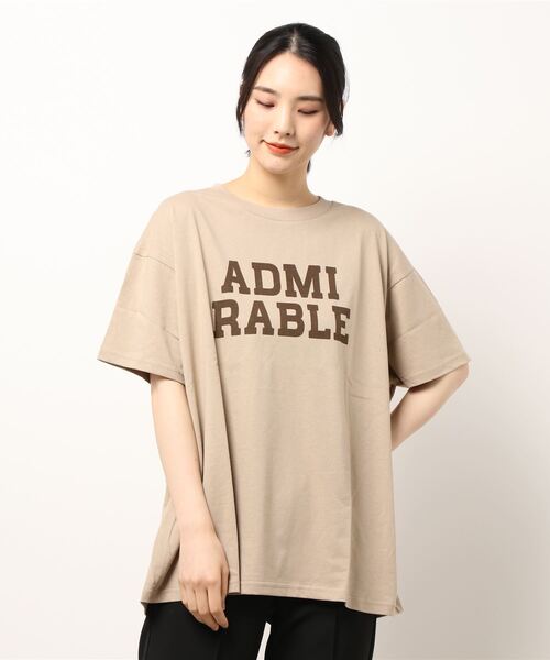 Samansa Mos2（サマンサ モスモス）の「ロゴプリントTシャツ（Tシャツ/カットソー・レディース・ブラウン/キナリ/ミント/オフホワイト/チャコール/ベージュ・ﾌﾘ-）」の10枚目の写真