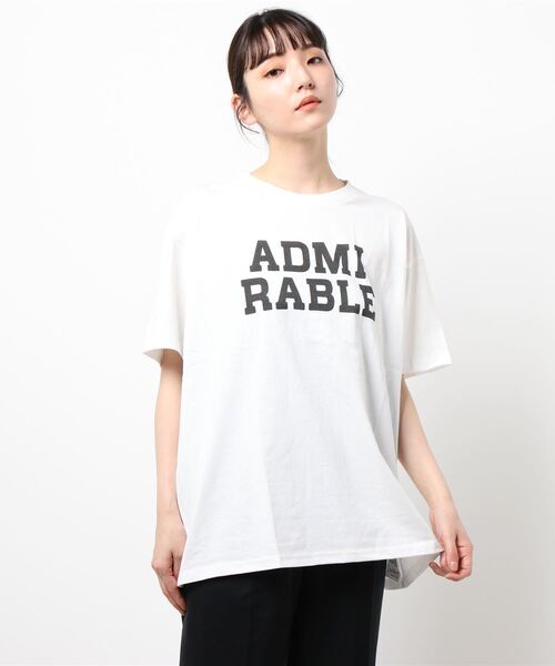 Samansa Mos2（サマンサ モスモス）の「ロゴプリントTシャツ（Tシャツ/カットソー・レディース・ブラウン/キナリ/ミント/オフホワイト/チャコール/ベージュ・ﾌﾘ-）」の11枚目の写真