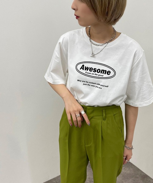 apres jour mignon（アプレジュールミニョン）の「シュエットサイズアソートＴシャツ２【ZOZOTOWN限定アイテム】（Tシャツ/カットソー・レディース・オフホワイト/ブラック系その他2/ホワイト系その他2/ブラック/グリーン/ブラック系その他/パープル/ホワイト系その他3・フリー/X-LARGE）」の3枚目の写真