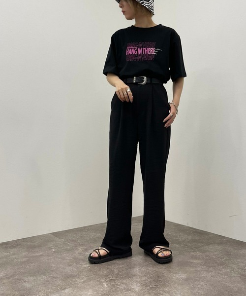 apres jour mignon（アプレジュールミニョン）の「シュエットサイズアソートＴシャツ２【ZOZOTOWN限定アイテム】（Tシャツ/カットソー・レディース・オフホワイト/ブラック系その他2/ホワイト系その他2/ブラック/グリーン/ブラック系その他/パープル/ホワイト系その他3・フリー/X-LARGE）」の12枚目の写真