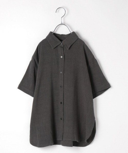 JEANASIS(ジーナシス)の「【KIDS】リネンレギュラーシャツSS/215269(シャツ/ブラウス・キッズ・チャコールグレー/アイボリー/マスタード・120/140)」の3枚目の写真