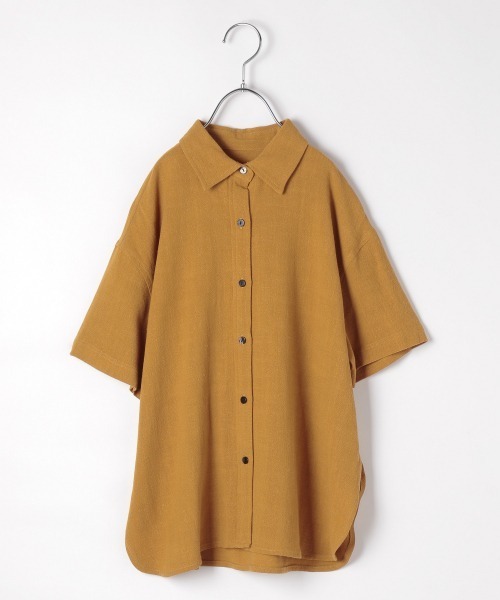 JEANASIS(ジーナシス)の「【KIDS】リネンレギュラーシャツSS/215269(シャツ/ブラウス・キッズ・チャコールグレー/アイボリー/マスタード・120/140)」の1枚目の写真