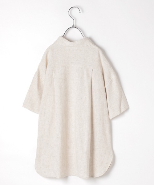 JEANASIS(ジーナシス)の「【KIDS】リネンレギュラーシャツSS/215269(シャツ/ブラウス・キッズ・チャコールグレー/アイボリー/マスタード・120/140)」の4枚目の写真