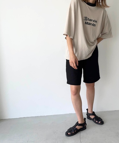 CANAL JEAN（キャナルジーン）の「via j(ヴィアジェイ) "STARVIN MARVIN"リンガー半袖Tシャツ（Tシャツ/カットソー・レディース・ベージュ/アイボリー・ONE SIZE）」の2枚目の写真