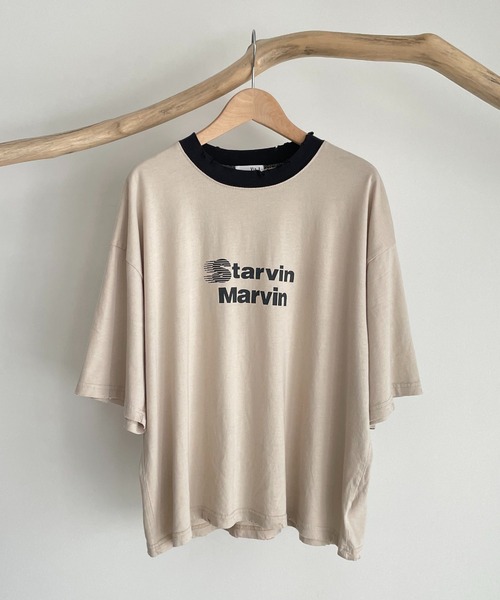 CANAL JEAN（キャナルジーン）の「via j(ヴィアジェイ) "STARVIN MARVIN"リンガー半袖Tシャツ（Tシャツ/カットソー・レディース・ベージュ/アイボリー・ONE SIZE）」の12枚目の写真