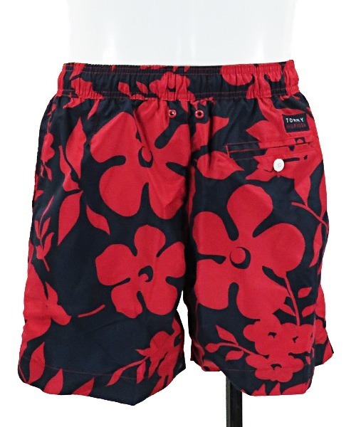 TOMMY HILFIGER（トミーヒルフィガー）の「【TOMMY HILFIGER/トミーヒルフィガー】フラワーパターン スイムショーツ（水着・メンズ・ネイビー/レッド・S/M/L）」の6枚目の写真