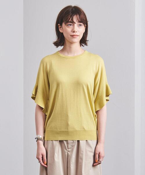 新品ユナイテッドアローズ　フリル付きニットトップス UNITED ARROWS｜ユナイテッドアローズのニット/セーター（フリル