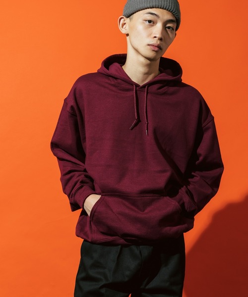 GILDAN（ギルダン）の「GILDAN/ギルダン オーバーサイズ 裏起毛スウェットプルオーバーパーカー（パーカー・メンズ・ホワイト/ブラック/グレー/ネイビー/マルーン/ロイヤルブルー/パープル/サンドベージュ/ライトブルー/ミント/レッド/オレンジ/カーキ/ライム・XL/2XL/M/L/S）」の13枚目の写真