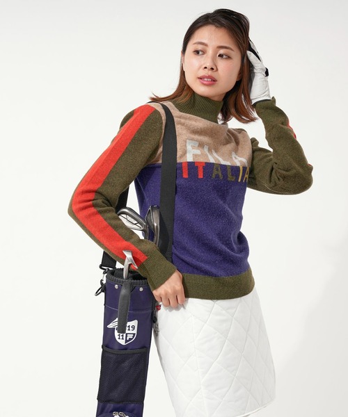 FILA(フィラ)の「【FILA GOLF/フィラゴルフ】フロントロゴ クレイジーパターン ハイネック セーター(ニット/セーター・レディース・カーキ/ブラック/ネイビー・M/LL/L)」の19枚目の写真