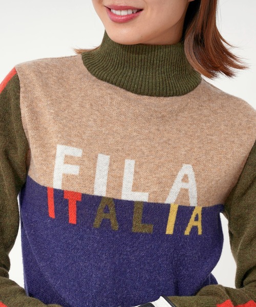 FILA(フィラ)の「【FILA GOLF/フィラゴルフ】フロントロゴ クレイジーパターン ハイネック セーター(ニット/セーター・レディース・カーキ/ブラック/ネイビー・M/LL/L)」の17枚目の写真