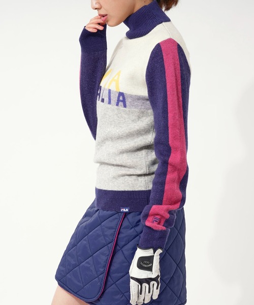 FILA(フィラ)の「【FILA GOLF/フィラゴルフ】フロントロゴ クレイジーパターン ハイネック セーター(ニット/セーター・レディース・カーキ/ブラック/ネイビー・M/LL/L)」の20枚目の写真