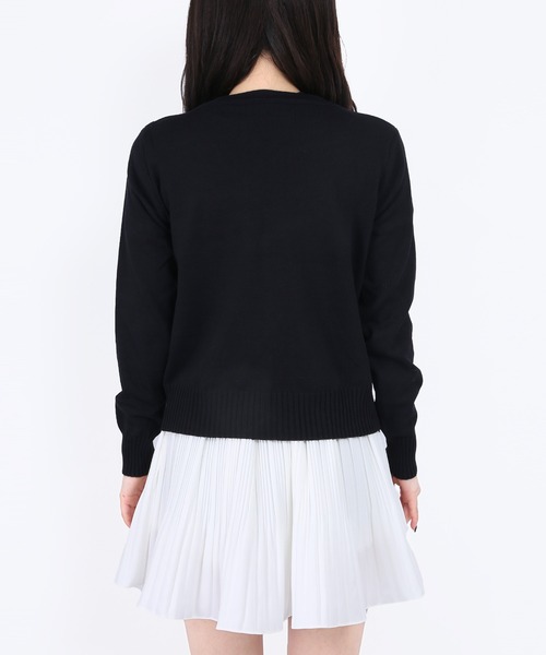 WC(ダブル シー)の「アーガイルニットカーディガン(カーディガン/ボレロ・レディース・ネイビー/サックスブルー/ブラック×ホワイト/ブラック×ブルー・FREE)」の7枚目の写真