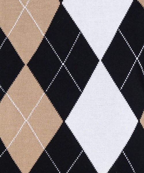 WC(ダブル シー)の「アーガイルニットカーディガン(カーディガン/ボレロ・レディース・ネイビー/サックスブルー/ブラック×ホワイト/ブラック×ブルー・FREE)」の12枚目の写真