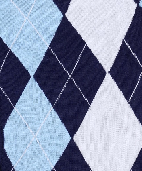 WC(ダブル シー)の「アーガイルニットカーディガン(カーディガン/ボレロ・レディース・ネイビー/サックスブルー/ブラック×ホワイト/ブラック×ブルー・FREE)」の8枚目の写真