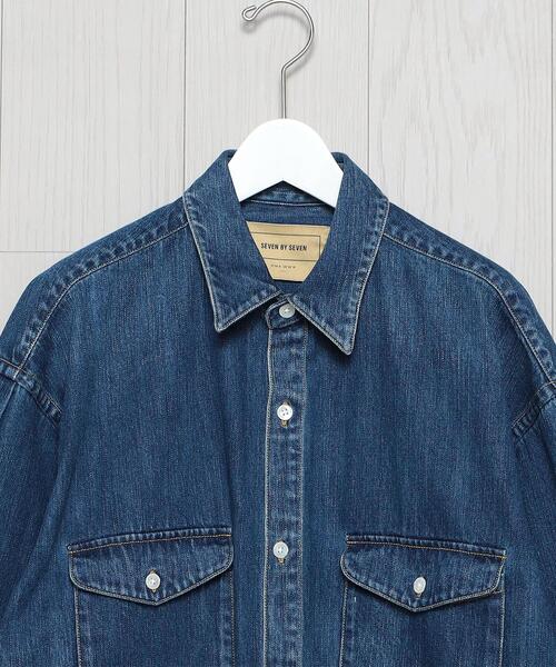 SEVEN BY SEVEN（セブンバイセブン）の「＜SEVEN BY SEVEN＞DENIM SHIRT/シャツ（シャツ/ブラウス・メンズ・ライトブルー・S/M/L）」の7枚目の写真