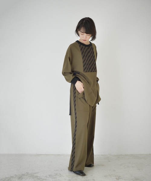 La SRIC（ラスリック）の「La SRIC / フロッキーサイドラインPT【セットアップ可】（その他パンツ・レディース・カーキ/キャメル・38）」の9枚目の写真