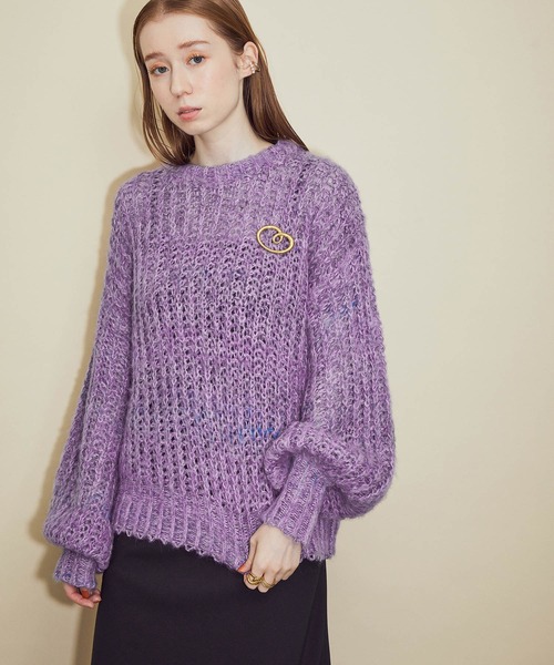 MADEMOISELLE ROPE'(マドモアゼル ロペ)の「ミックスヤーンモヘヤニット(ニット/セーター・レディース・パープル/オフホワイト・38)」の11枚目の写真