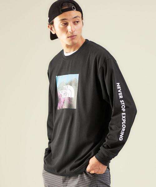THE NORTH FACE（ザノースフェイス）の「＜THE NORTH FACE（ザ ノースフェイス）＞長袖 デジタルロゴ Tシャツ（Tシャツ/カットソー・メンズ・ブラック/ホワイト・M/XL/L）」の2枚目の写真