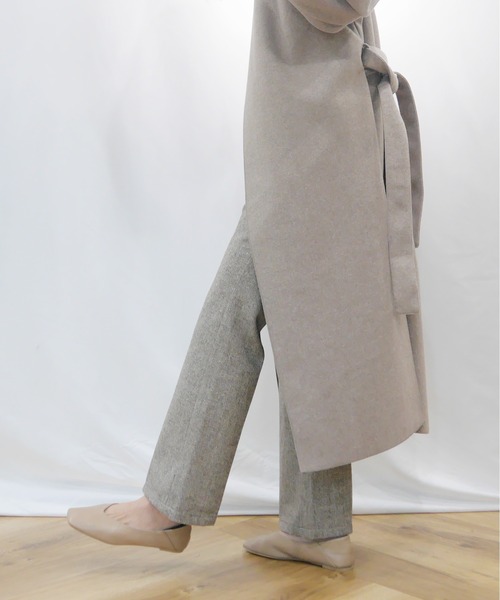 AZUL ENCANTO（アズールエンカント）の「ダブルフェイスノーカラーコート（その他アウター・レディース・ベージュ/ブラウン/グレー/アイボリー・FREE）」の7枚目の写真