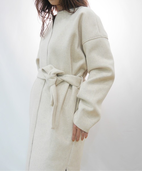 AZUL ENCANTO（アズールエンカント）の「ダブルフェイスノーカラーコート（その他アウター・レディース・ベージュ/ブラウン/グレー/アイボリー・FREE）」の22枚目の写真