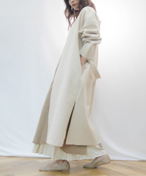 AZUL ENCANTO（アズールエンカント）の「ダブルフェイスノーカラーコート（その他アウター・レディース・ベージュ/ブラウン/グレー/アイボリー・FREE）」の18枚目の写真